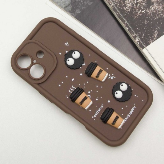 Чехол TPU Toys Case для Apple iPhone 16 (6.1") Brown / Always Happy - изображение 1