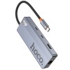 Перехідник HUB Hoco HB52 Wow 8in1 (Type-C to HDTV+RJ45+SD/TF+PD+Type-C3.0+2xUSB3.0) Deep space gray
