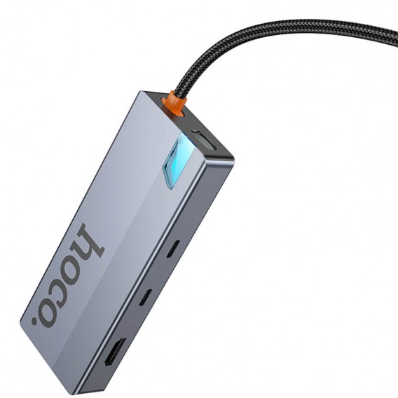 Переходник HUB Hoco HB52 Wow 8in1 (Type-C to HDTV+RJ45+SD/TF+PD+Type-C3.0+2xUSB3.0)
