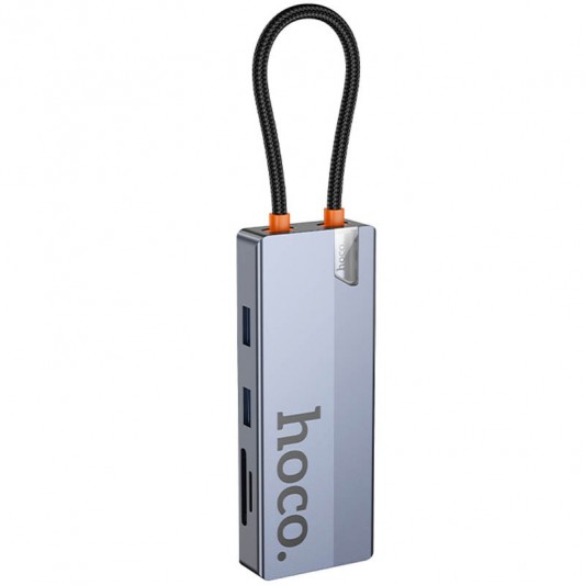 Переходник HUB Hoco HB52 Wow 8in1 (Type-C to HDTV+RJ45+SD/TF+PD+Type-C3.0+2xUSB3.0) - изображение 3