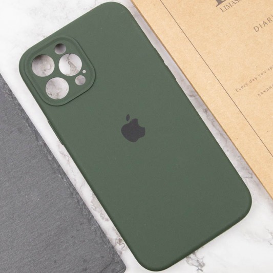 Чохол Silicone Case Full Camera Protective (AA) для Apple iPhone 12 Pro (6.1") Зелений / Cyprus Green - зображення 4 