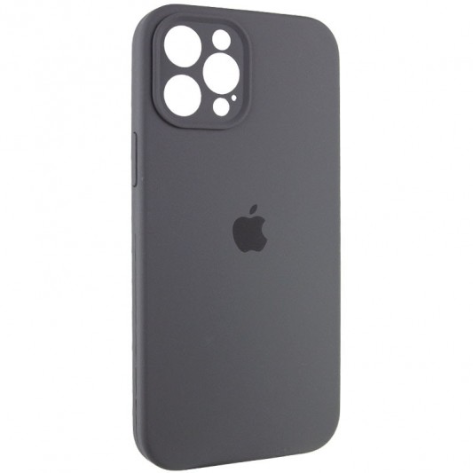 Чохол Silicone Case Full Camera Protective (AA) для Apple iPhone 12 Pro (6.1") Сірий / Dark Gray - зображення 1 