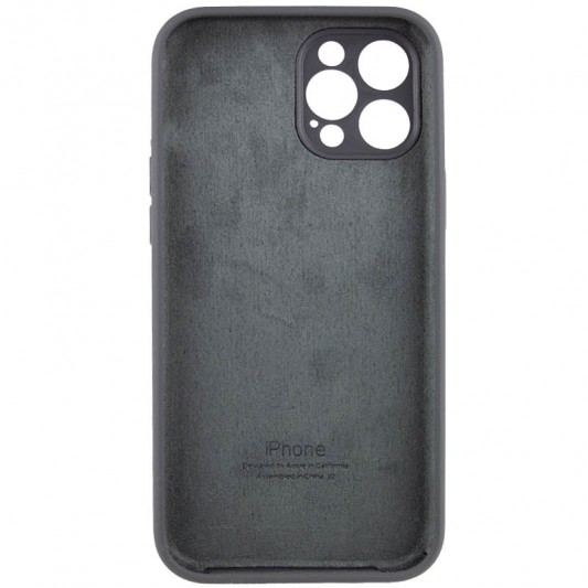 Чохол Silicone Case Full Camera Protective (AA) для Apple iPhone 12 Pro (6.1") Сірий / Dark Gray - зображення 3 