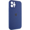 Чехол Silicone Case Full Camera Protective (AA) для Apple iPhone 12 Pro Max (6.7") Синий / Deep navy