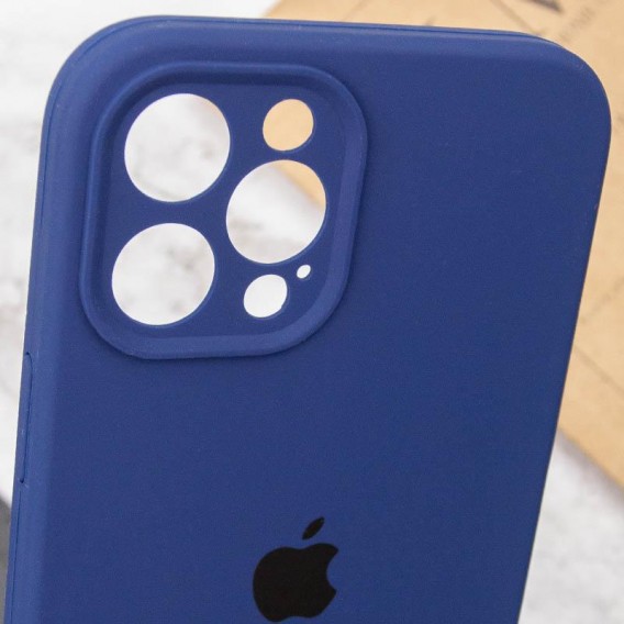 Чехол Silicone Case Full Camera Protective (AA) для Apple iPhone 12 Pro Max (6.7") Синий / Deep navy
