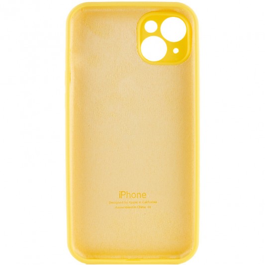 Чехол Silicone Case Full Camera Protective (AA) Apple iPhone 13 (6.1") Желтый / Yellow - изображение 3