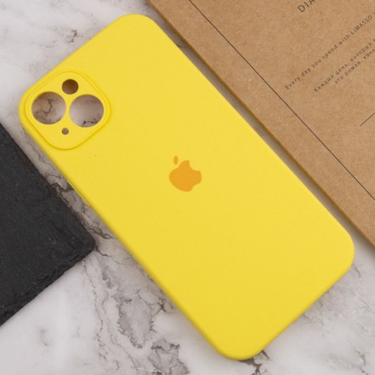 Чехол Silicone Case Full Camera Protective (AA) Apple iPhone 13 (6.1") Желтый / Yellow - изображение 4