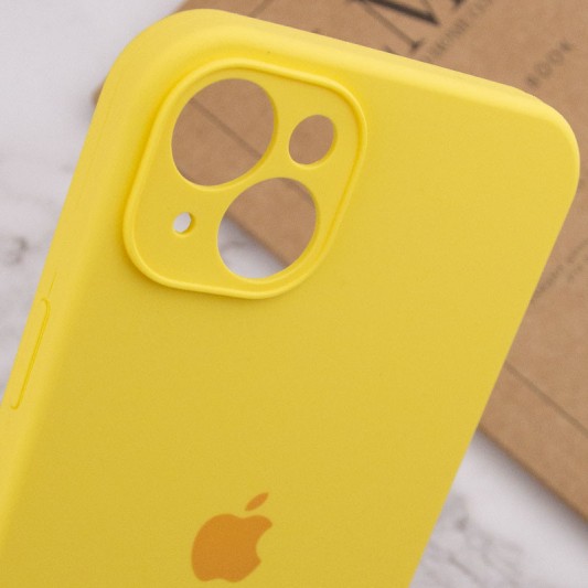 Чехол Silicone Case Full Camera Protective (AA) Apple iPhone 13 (6.1") Желтый / Yellow - изображение 5