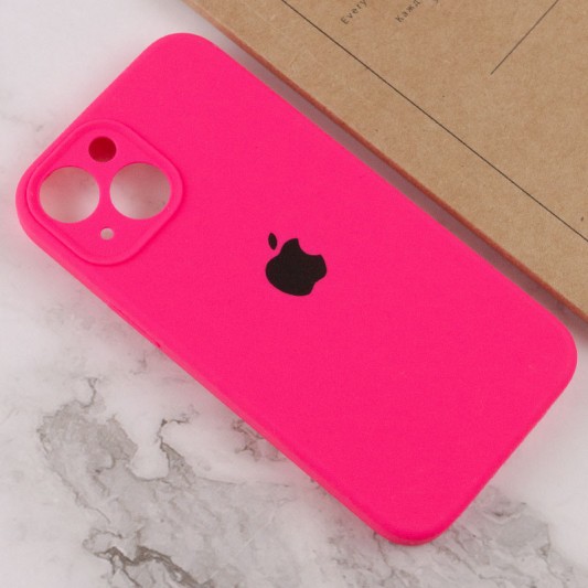 Чехол Silicone Case Full Camera Protective (AA) Apple iPhone 13 (6.1") Розовый / Barbie pink - изображение 3