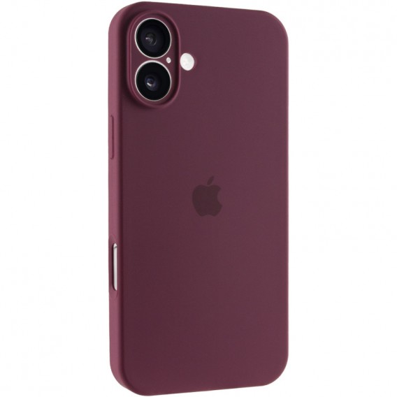 Чохол Silicone Case Full Camera Protective (AA) для Apple iPhone 16 (6.1") Бордовий / Plum