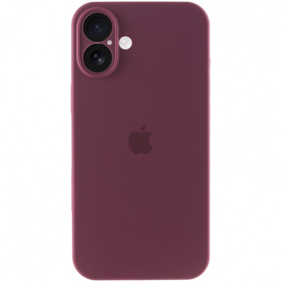 Чохол Silicone Case Full Camera Protective (AA) для Apple iPhone 16 (6.1") Бордовий / Plum
