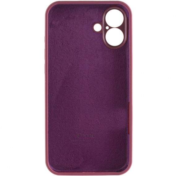 Чохол Silicone Case Full Camera Protective (AA) для Apple iPhone 16 (6.1") Бордовий / Plum