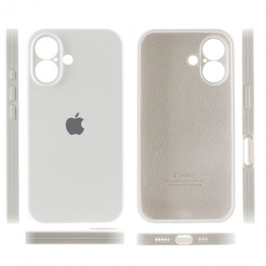 Чехол Silicone Case Full Camera Protective (AA) для iPhone 16 Plus (6.7") Белый / White - изображение 3