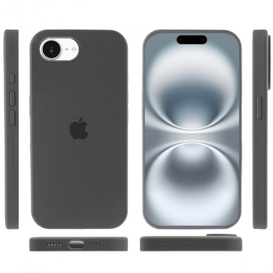 Чохол Silicone Case Full Protective (AA) для Apple iPhone 16e (6.1") Сірий / Dark Gray - зображення 2 