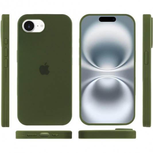 Чохол Silicone Case Full Protective (AA) для Apple iPhone 16e (6.1") Зелений / Dark Olive - зображення 2 