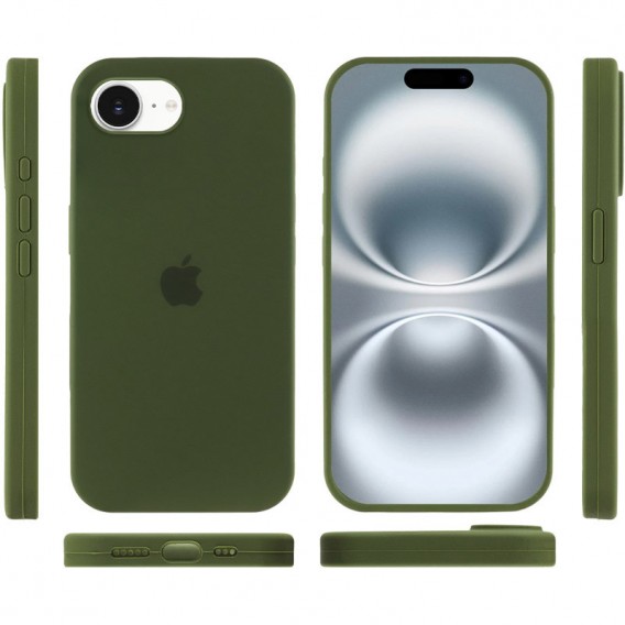 Чохол Silicone Case Full Protective (AA) для Apple iPhone 16e (6.1") Зелений / Dark Olive