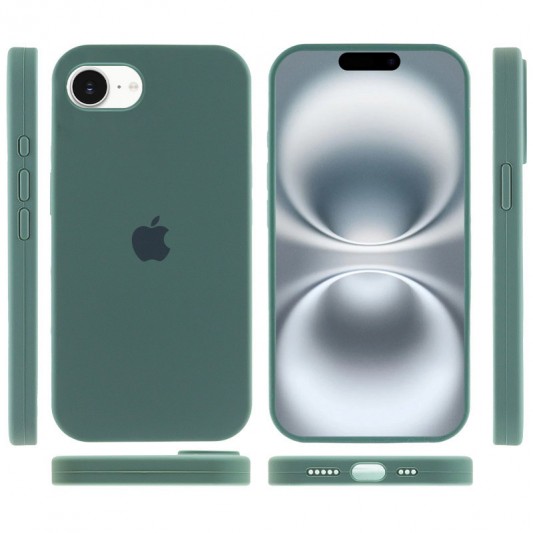 Чохол Silicone Case Full Protective (AA) для Apple iPhone 16e (6.1") Зелений / Pine green - зображення 3 