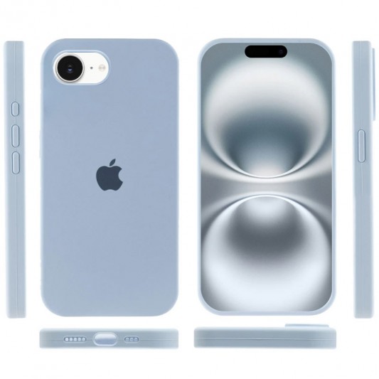 Чехол Silicone Case Full Protective (AA) для Apple iPhone 16e (6.1") Синий / Sweet Blue - изображение 2
