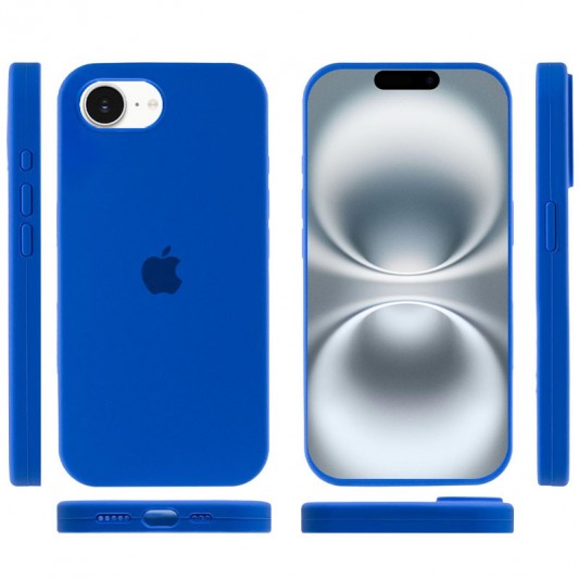 Чехол Silicone Case Full Protective (AA) для Apple iPhone 16e (6.1") Синий / Capri Blue - изображение 2