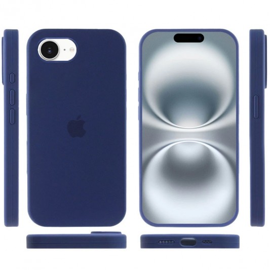 Чохол Silicone Case Full Protective (AA) для Apple iPhone 16e (6.1") Синій / Deep navy - зображення 3 