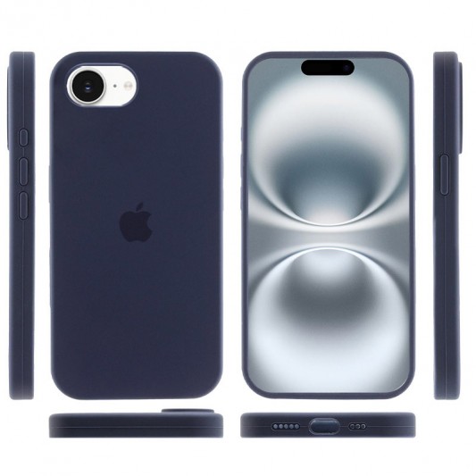 Чохол Silicone Case Full Protective (AA) для Apple iPhone 16e (6.1") Темно-синій / Midnight blue - зображення 2 