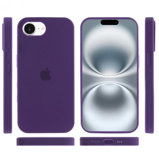 Чехол Silicone Case Full Protective (AA) для Apple iPhone 16e (6.1") Фиолетовый / Amethyst - изображение 2