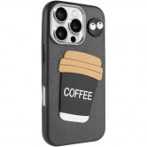 Чехол TPU Leather Toys для Apple iPhone 16 Pro (6.3 дюйма) Coffee / Black