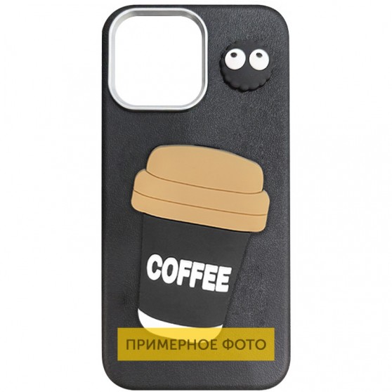 Чехол TPU Leather Toys для Apple iPhone 16e (6.1") Coffee/Black