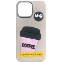 Чохол TPU Leather Toys для Apple iPhone 16e (6.1") Coffee / Pink
