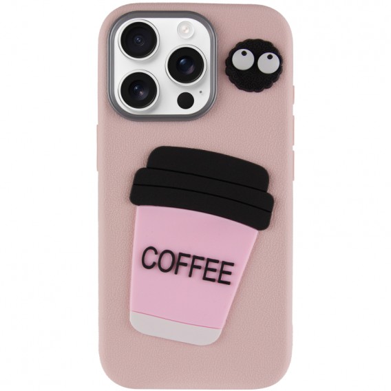Чохол TPU Leather Toys для Apple iPhone 12 Pro / 12 (6.1") Coffee / Pink