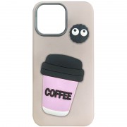 Чохол TPU Leather Toys для Apple iPhone 12 Pro Max / 13 Pro Max (6.7") Coffee / Pink