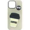 Чехол TPU Leather Toys для Apple iPhone 13 Pro (6.1) Coffee / Sand