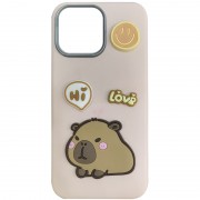 Чехол TPU Leather Toys для Apple iPhone 14 Pro (6.1") Capybara / Pink