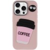 Чехол TPU Leather Toys для Apple iPhone 14 Pro (6.1) Coffee / Pink