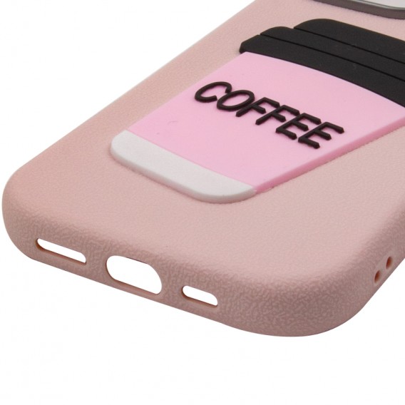 Чохол TPU Leather Toys для Apple iPhone 15 Pro Max (6.7") Coffee / Pink