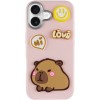 Чохол TPU Leather Toys для Apple iPhone 16 (6.1") Capybara / Pink