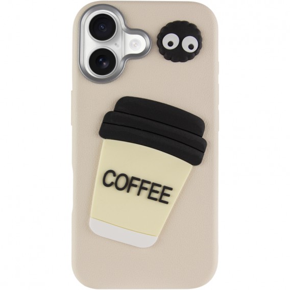 Чохол TPU Leather Toys для Apple iPhone 16 (6.1") Coffee / Sand