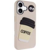Чехол TPU Leather Toys для Apple iPhone 16 (6.1 дюйма) Coffee / Sand