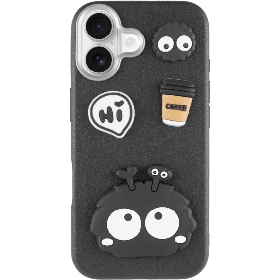 Чехол TPU Leather Toys для Apple iPhone 16 (6.1) Monster / Black