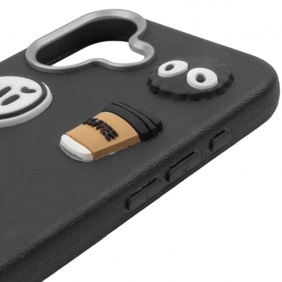 Чехол TPU Leather Toys для Apple iPhone 16 (6.1) Monster / Black