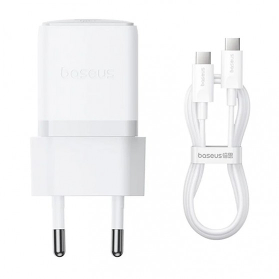 МЗП Baseus Palm Fast Charger 30W (1USB-C) + кабель Type-C to Type-C (P10111605113-01) Moon White