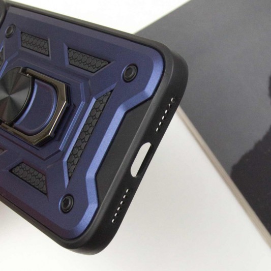 Ударостійкий чохол Camshield Serge Ring для Apple iPhone 13 Pro Max (6.7") Синій - зображення 4 