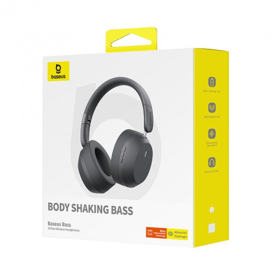 Накладные беспроводные наушники Baseus Bass 35 Max (A00070800) Twilight Grey - изображение 5