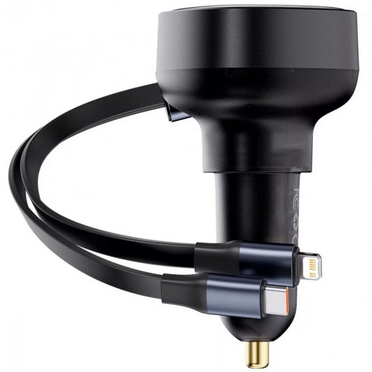 АЗП Baseus Enjoyment Pro 60W (1USB-C) + выдвижной кабель Type-C (C00057802111-01) Cluster Black - изображение 3