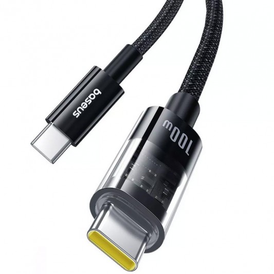 Дата кабель Baseus Gem Fast Charging Type-C to Type-C 100W (1m) (P10373000111) Cluster Black - зображення 1 