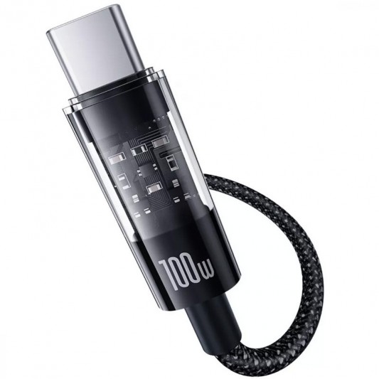 Дата кабель Baseus Gem Fast Charging Type-C to Type-C 100W (1m) (P10373000111) Cluster Black - зображення 2 