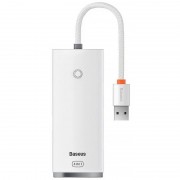 Переходник HUB Baseus Lite Series 4in1 (USB-A to USB3.0*4) (0.25m) (WKQX03) White