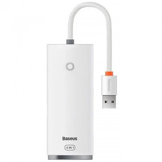 Переходник HUB Baseus Lite Series 4in1 (USB-A to USB3.0*4) (0.25m) (WKQX03) White