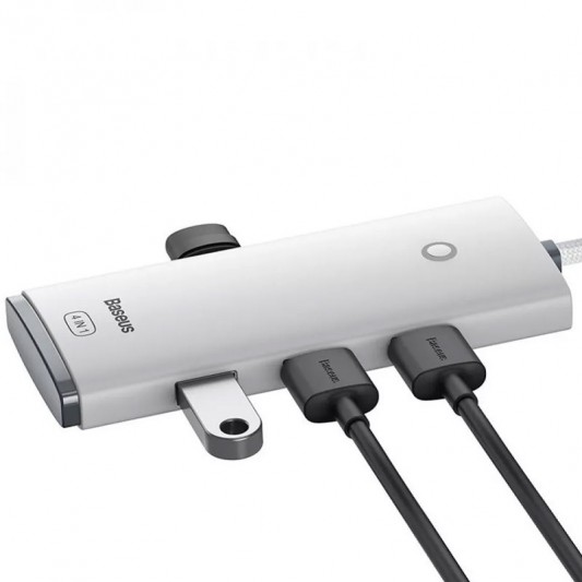 Переходник HUB Baseus Lite Series 4in1 (USB-A to USB3.0*4) (0.25m) (WKQX03) White - изображение 3