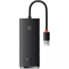 Перехідник HUB Baseus Lite 4in1 з USB-A до USB3.0 (0.25m) Black